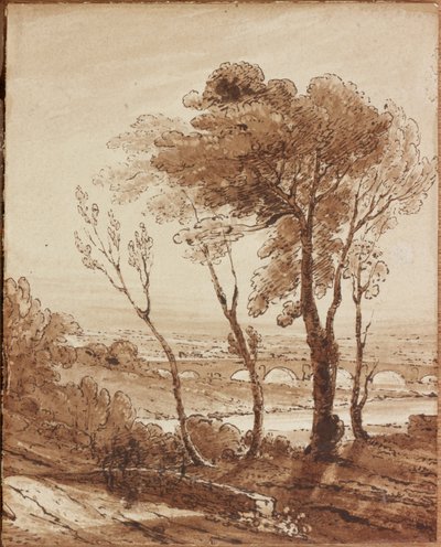 Landschaft mit Brücke von Augustus Wall Callcott